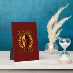 Molon Labe Spartaanse Masker Lauwerbladeren Bourgo Fotoplaat