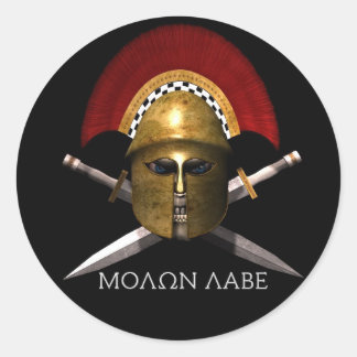 Molon Labe Spartaanse schedel Ronde Sticker