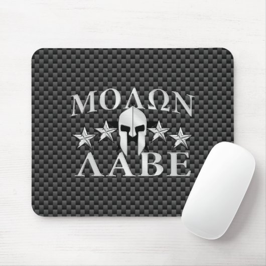 Molon Labe Spartaanse Warrior 5 sterren Koolstof Muismat (Met muis)