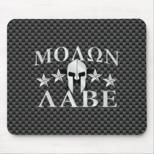 Molon Labe Spartaanse Warrior 5 sterren Koolstof Muismat