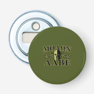 Molon Labe Spartan 5 sterren Olive Green Button Flesopener