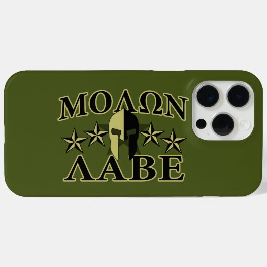 Molon Labe Spartan 5 sterren Olive Green Case-Mate iPhone Case (Achterkant (horizontaal))
