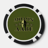 Molon Labe Spartan 5 sterren Olive Green Pokerchips (Achterkant)