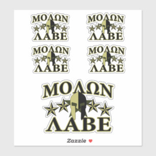 Molon Labe Spartan 5 sterren Olive Green Sticker