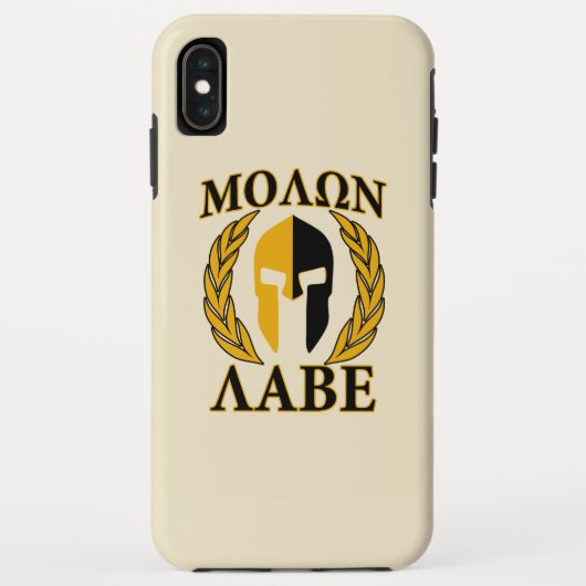 Molon Labe Spartan Helmet Laurels Beige Case-Mate iPhone Case (Achterkant)