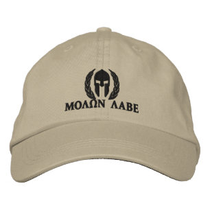 Molon Labe Spartan Helmet Laurels Embroidery Geborduurde Pet
