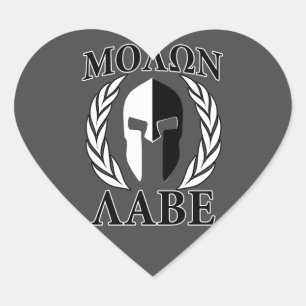 Molon Labe Spartan Helmet Laurels Hart Sticker