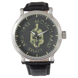 Molon Labe Spartan Helmet Militaire Camo Mannen Horloge