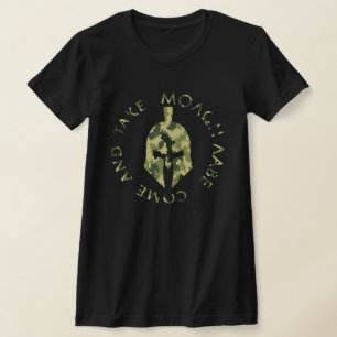 Molon Labe Spartan Helmet Militaire Camo T-shirt