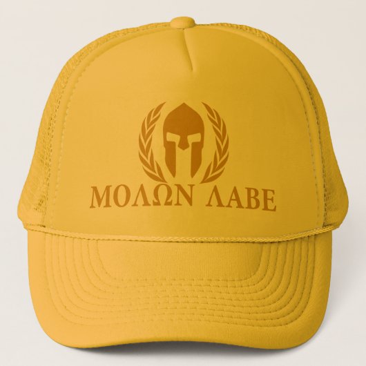 Molon Labe Spartan Helmet Trucker Pet (Voorkant)