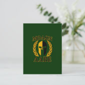 Molon Labe Spartan Laurels Forest Green Decor Briefkaart (Staand voorkant)