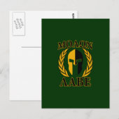 Molon Labe Spartan Laurels Forest Green Decor Briefkaart (Voorkant / Achterkant)
