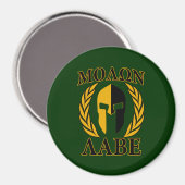 Molon Labe Spartan Laurels Forest Green Decor Magneet (Voorkant / Achterkant)