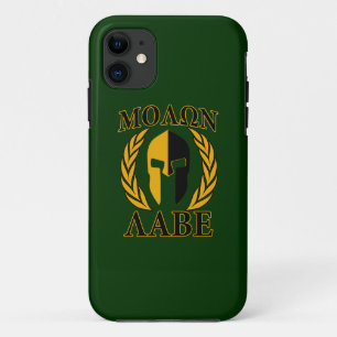 Molon Labe Spartan Laurels op Forest Green iPhone 11 Hoesje