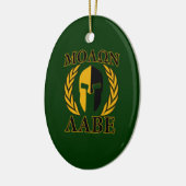 Molon Labe Spartan Laurels op Forest Green Keramisch Ornament (Links)