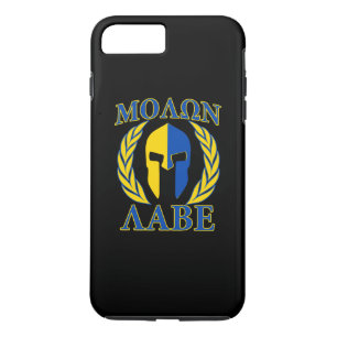 Molon Labe Spartan Laurels Yellow Blue Accents iPhone 8 Plus / 7 Plus Hoesje