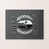 Molon Labe Spartan Mask Laurels Black & White Legpuzzel (Horizontaal)
