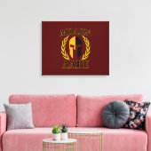 Molon Labe Spartan Mask Laurels Burgundy Canvas Afdruk (Insitu (Woonkamer))