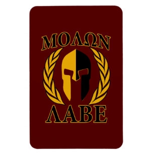 Molon Labe Spartan Mask Laurels Burgundy Magneet
