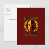 Molon Labe Spartan Mask Laurels Burgundy Red Briefkaart (Voorkant / Achterkant)