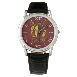 Molon Labe Spartan Mask Laurels Burgundy Red Dial Horloge