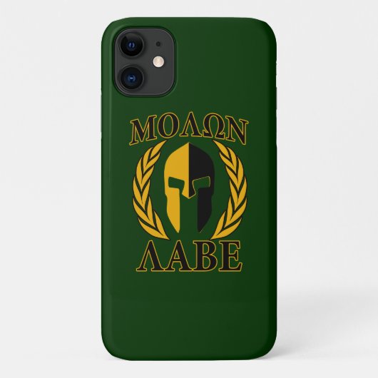 Molon Labe Spartan Mask Laurels Gold Case-Mate iPhone Case (Achterkant)