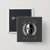 Molon Labe Spartan Mask Laurels Monochrome Vierkante Button 5,1 Cm (Voorkant /achterkant)