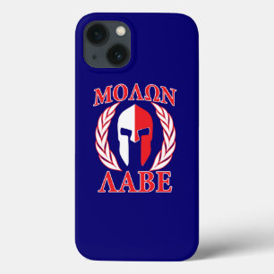 Molon Labe Spartan Mask Laurels Navy Blue iPhone 13 Hoesje