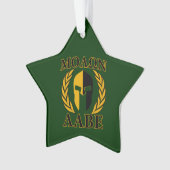 Molon Labe Spartan Mask Laurels sur Green (devant)