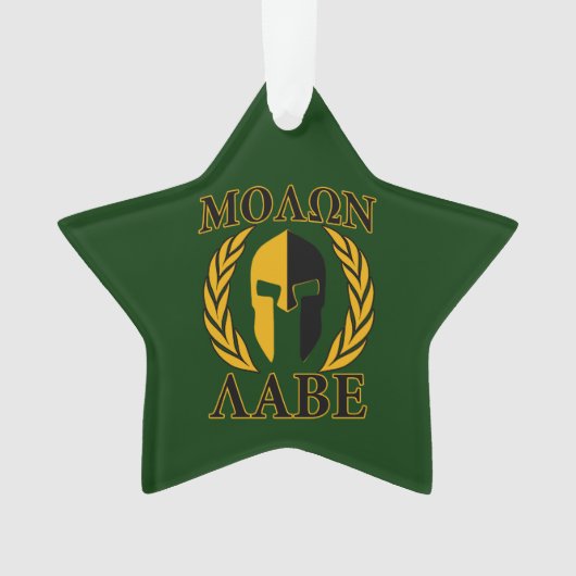 Molon Labe Spartan Mask Laurels sur Green (devant)