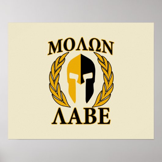 Molon Labe Spartan Masker Laurels beige Accent Poster (Voorkant)