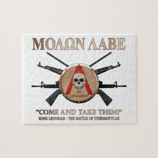 Molon Labe - Spartan Shield Legpuzzel (Horizontaal)