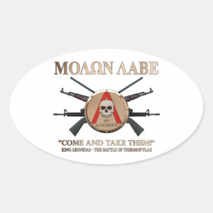 Molon Labe - Spartan Shield Ovale Sticker