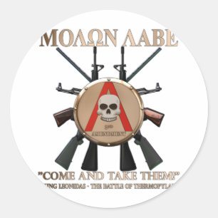 Molon Labe - Spartan Shield Ronde Sticker