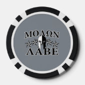 Molon Labe Spartan Warrior 5 sterren Black White Pokerchips (Achterkant)