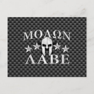 Molon Labe Spartan Warrior 5 sterren Briefkaart