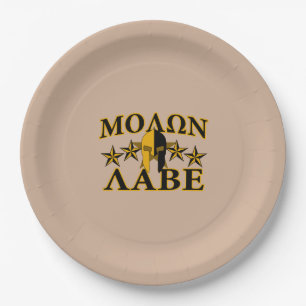 Molon Labe Spartan Warrior 5 sterren Burgundy Papieren Bordje