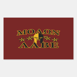 Molon Labe Spartan Warrior 5 sterren Burgundy Rechthoekige Sticker