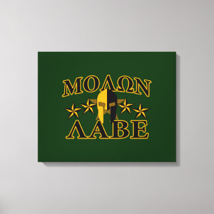 Molon Labe Spartan Warrior 5 sterren groen Canvas Afdruk