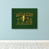 Molon Labe Spartan Warrior 5 sterren groen Canvas Afdruk (Insitu (Houten vloer))