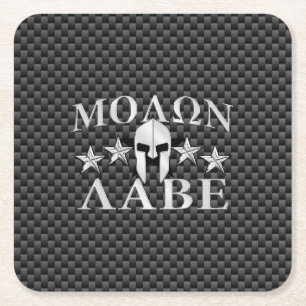Molon Labe Spartan Warrior 5 sterren Vierkante Kartonnen Onderzetter