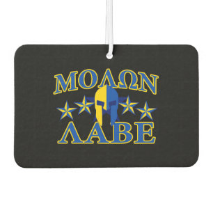 Molon Labe Spartan Warrior 5 sterren Yellow Blue Luchtverfrisser