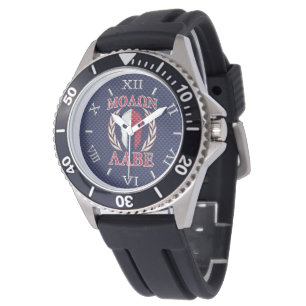 Molon Labe Spartan Warrior Blue Carbon Fiber Dial Horloge