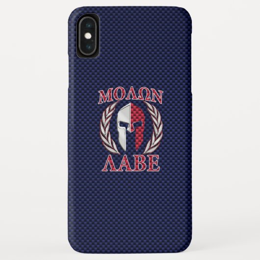 Molon Labe Spartan Warrior Carbon Fiber Chrome Case-Mate iPhone Case (Achterkant)