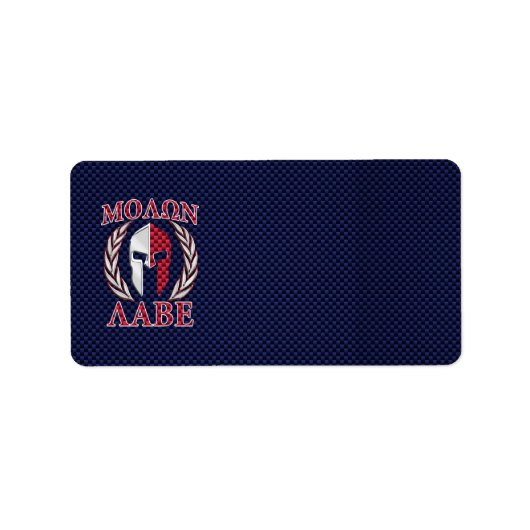 Molon Labe Spartan Warrior Carbon Style Etiket (Voorkant)