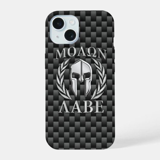 Molon Labe Spartan Warrior Fibre de carbone Imprim (Verso)
