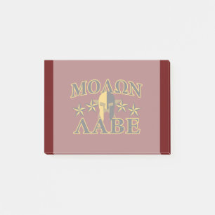 Molon Labe Spartan Warrior Golden Burgundy Post-it® Notes