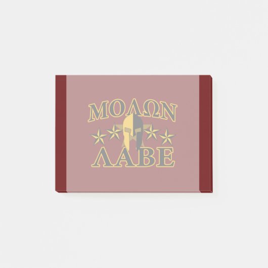 Molon Labe Spartan Warrior Golden Burgundy Post-it® Notes (Voorkant)