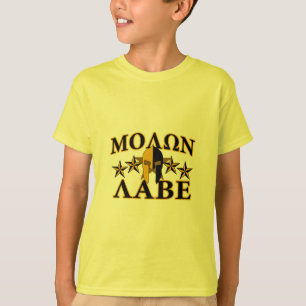 Molon Labe Spartan Warrior Helmet 5 sterren Golden T-shirt