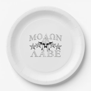 Molon Labe Spartan Warrior Helmet 5 sterren Papieren Bordje